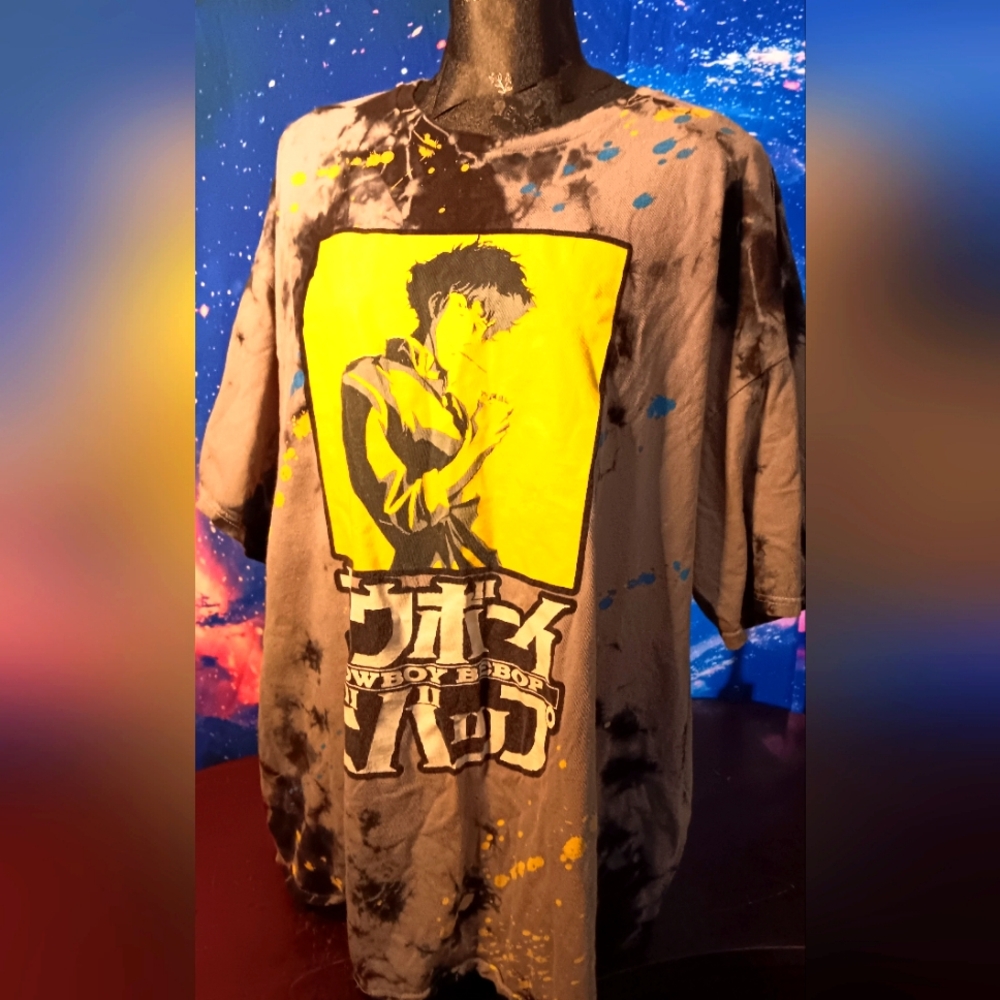 Cowboy Bebop Spike Spiegel Tie-Dye Anime Graphic Tee | 3XL Oversized Funimation